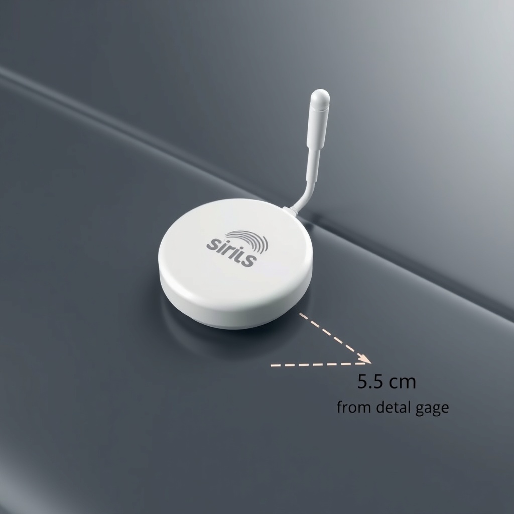 <clean photorealistic photo of a Sirius remote receiver antenna mounted on a plastic surfa